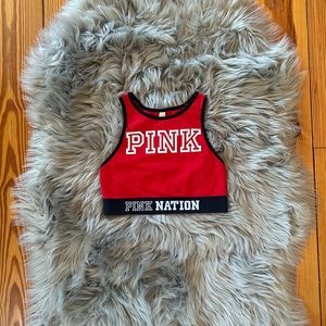 PINK Victoria’s Secret High-neck Red Sports Bra